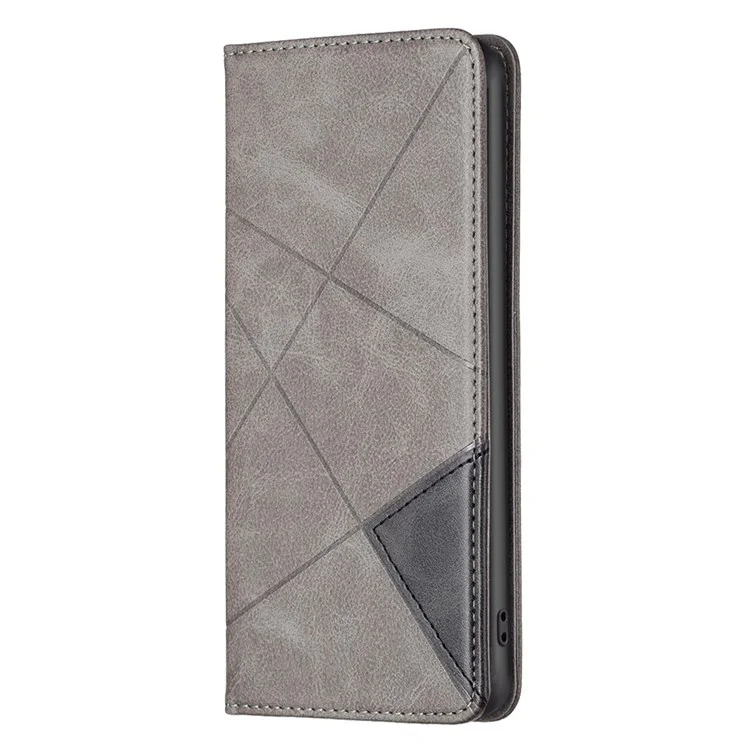 For Google Pixel 7 5G Leather Case with Card Holder Imprinting Pattern Phone Stand Cover - Grey
