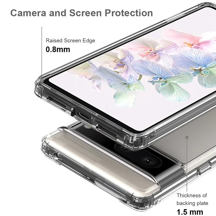 Para o Google Pixel 7 TPU Frame Acrílico Tampa Traseira Anti-arranhão de Telefone Protetor Transparente