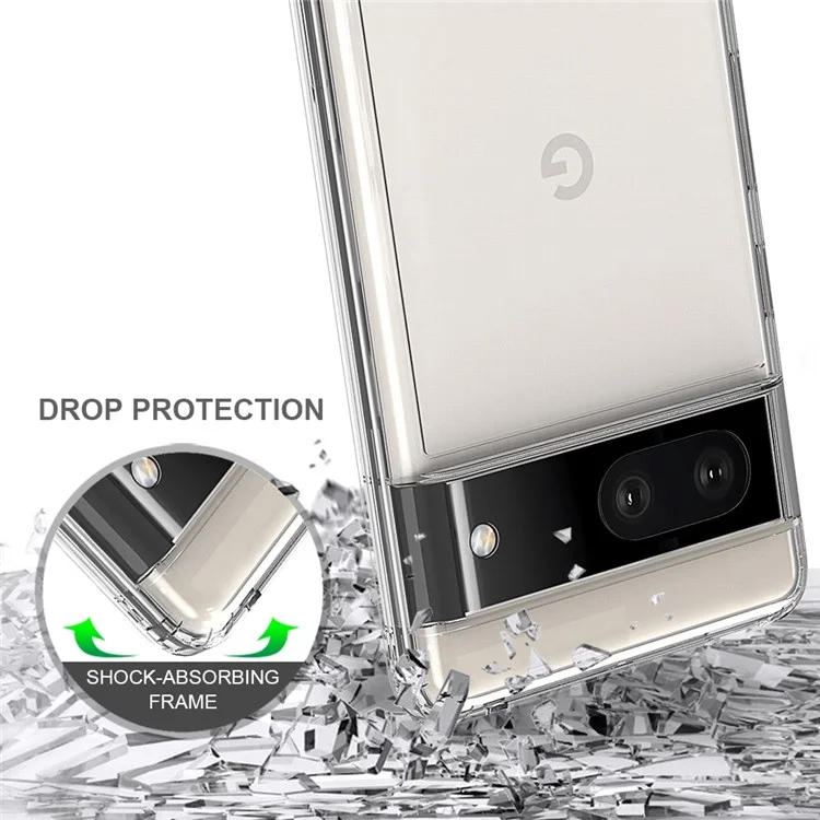 For Google Pixel 7 5G TPU Frame Acrylic Back Cover Anti-Scratch Transparent Protective Phone Case