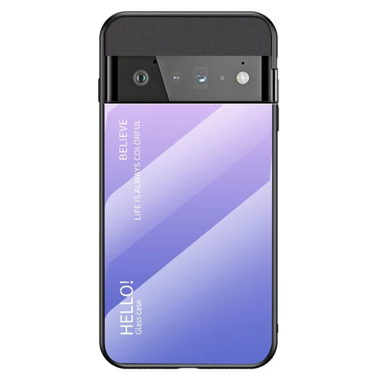 Для чехла из закаленного стекла в градиентном стиле 5G для Google Pixel 7 Pro - градиентный розово-фиолетовый