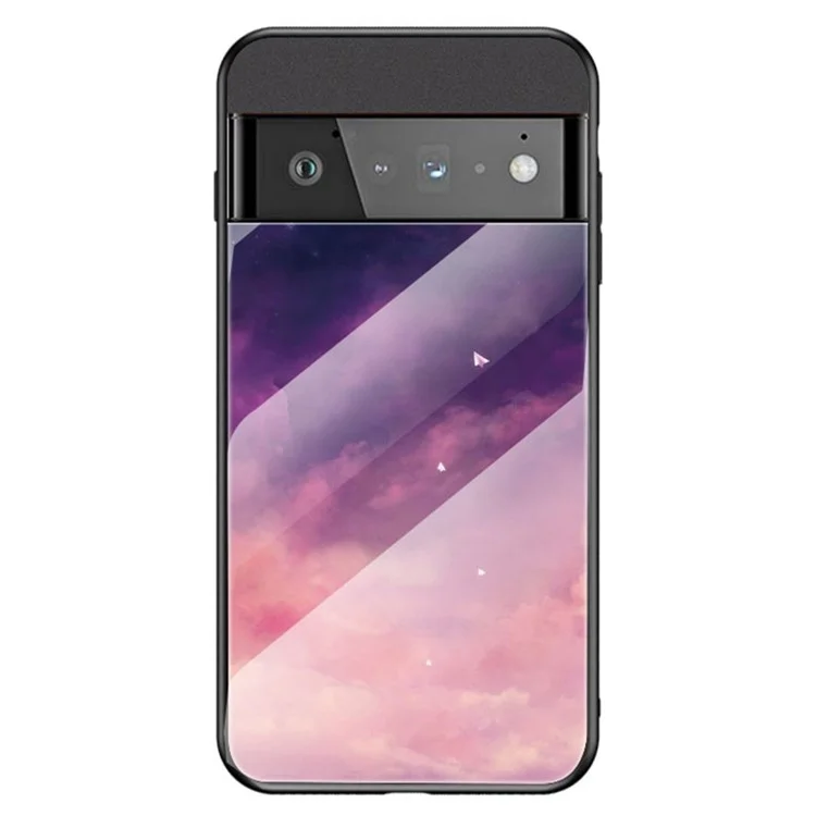 Para Google Pixel 7 Starry Sky Pattern Tempered Glass Back+Hard PC+TPU Protective Cover - Dream Starry Sky