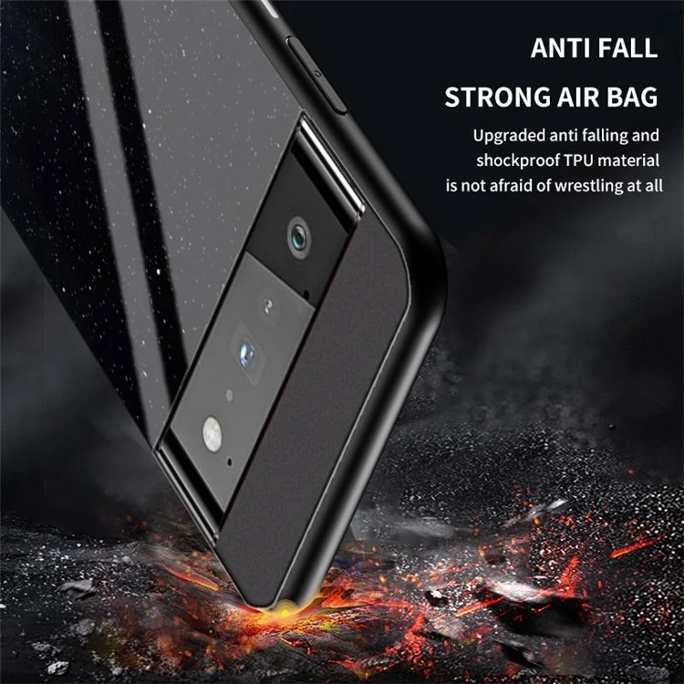 Para Google Pixel 7 Starry Sky Pattern Tempered Glass Back+Hard PC+TPU Protective Cover - Dream Starry Sky