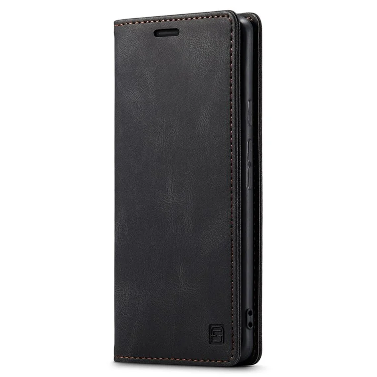 AUTSPACE A01 Series for Google Pixel 6 PU Leather Case RFID Blocking Wallet Stand Flip Cover - Black