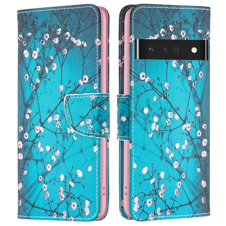BF Pattern Printing Leather Series-1 Para Google Pixel 7 Pro, Colorido Folio Folio Folio Flip Case Con Billetera Stand - Dulce de Invierno