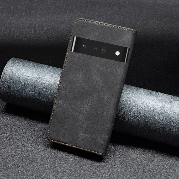 BINFEN COLOR For Google Pixel 7 Pro 5G Leather Case Mobile Cover Stand with RFID Blocking Card Holder - Black
