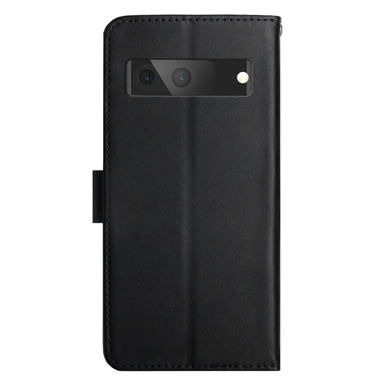 Para Google Pixel 7 Cierre Magnético De Cuero Genuino Textura Nappa Protección Completa Soporte De La Billetera Case De Teléfonos Móviles - Negro
