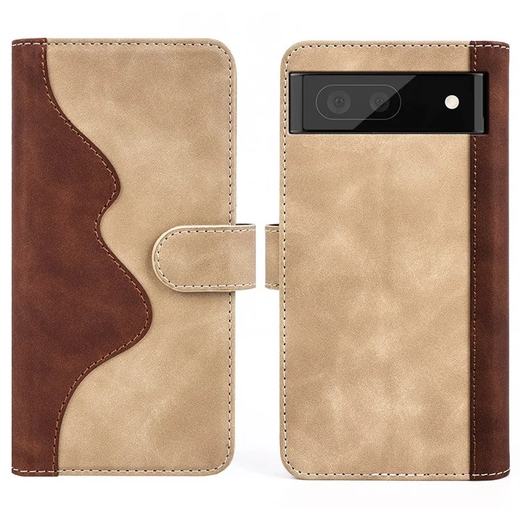 Для Google Pixel 7 Pro Splicing pu Leather + TPU Case Stand Wallet Magnetic Clapp Phone Cople - Желтый