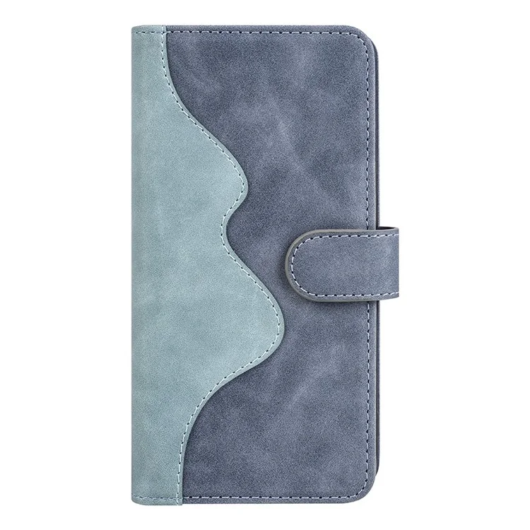 Splicing Leather Case for Google Pixel 7 5G Folio Flip Stand Wallet Mobile Phone Cover - Blue