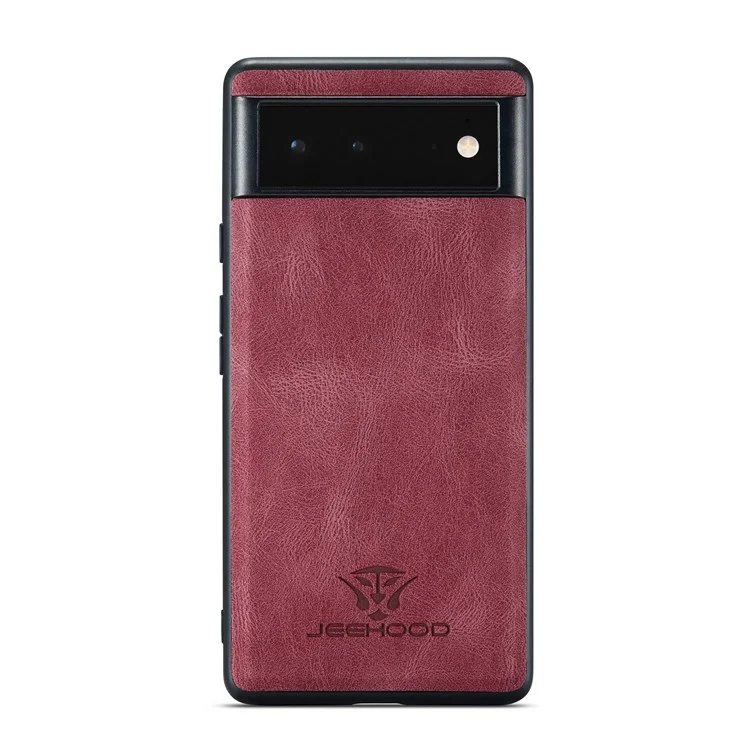 Case De Teléfono De Billetera Desmontable De Jeehood Para Google Pixel 7, Caparazón De Tpu Recubierto De Cuero De Kickstand PU - Rojo