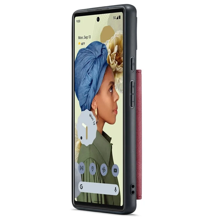 Case De Teléfono De Billetera Desmontable De Jeehood Para Google Pixel 7, Caparazón De Tpu Recubierto De Cuero De Kickstand PU - Rojo