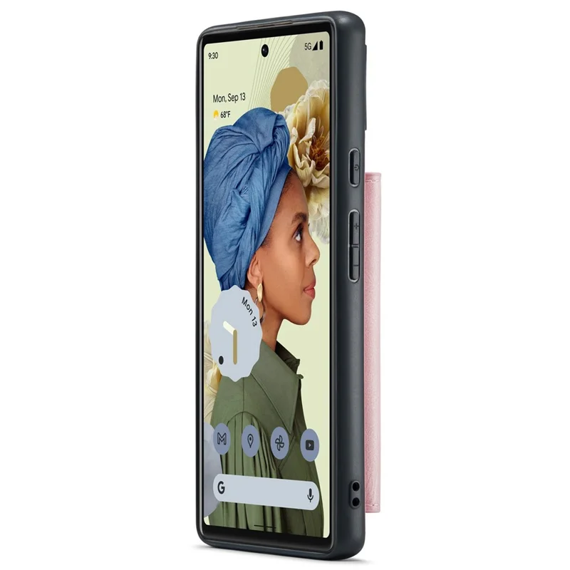 JEEHOOD Detachable Wallet Phone Case for Google Pixel 7 5G Kickstand PU Leather Coated TPU Shell - Rose Gold