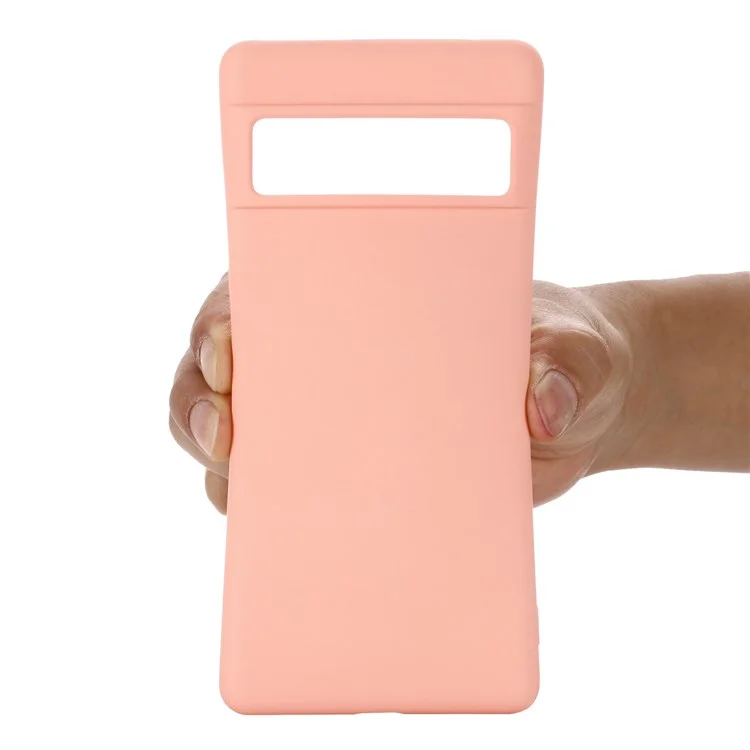 Para Google Pixel 7 Pro 5G Liquid Silicone Case Soft Microfiber Lining Shockproof Drop Protection Cover with Strap - Pink
