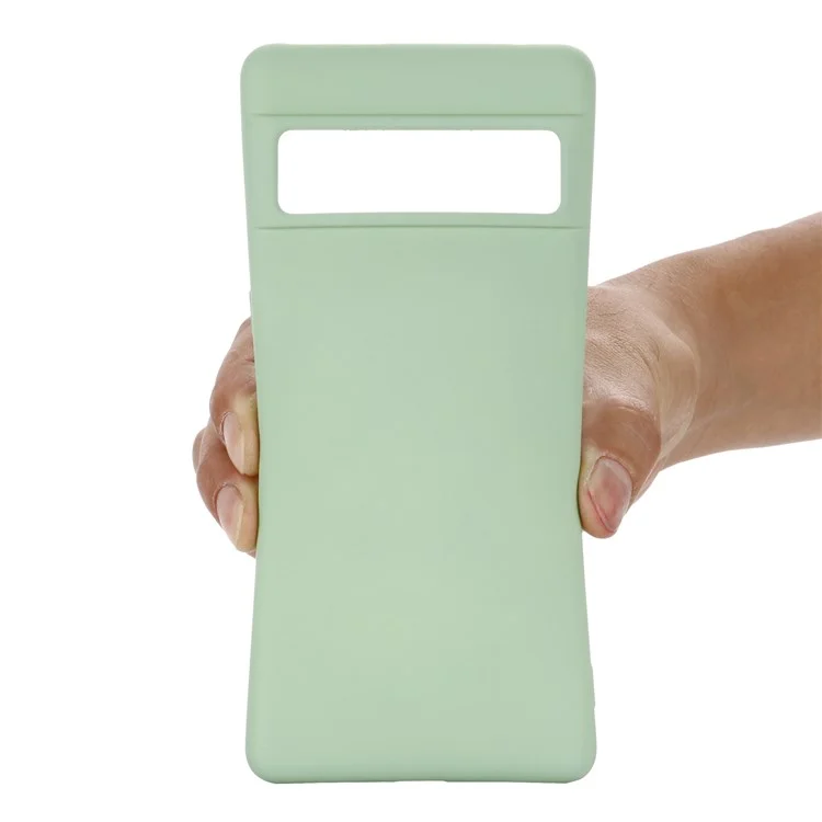 Para Google Pixel 7 Liquid Silicone Case Soft Microfiber Lining Scratch-resistant Precise Cut-outs Shell with Strap - Verde