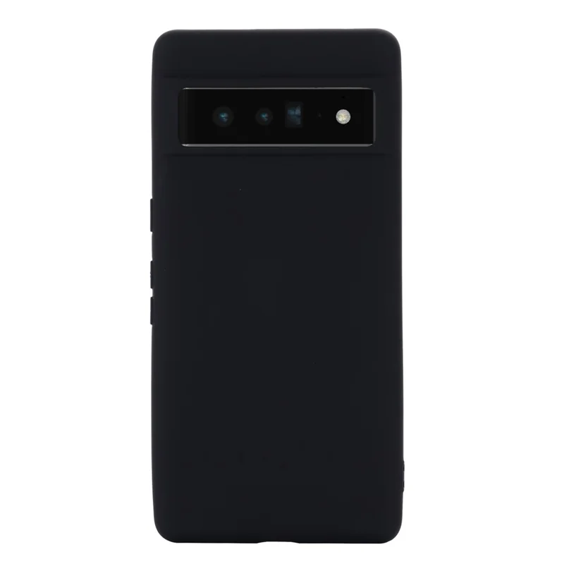 For Google Pixel 7 5G Liquid Silicone Case Soft Microfiber Lining Scratch-Resistant Precise Cut-Outs Shell with Strap - Black