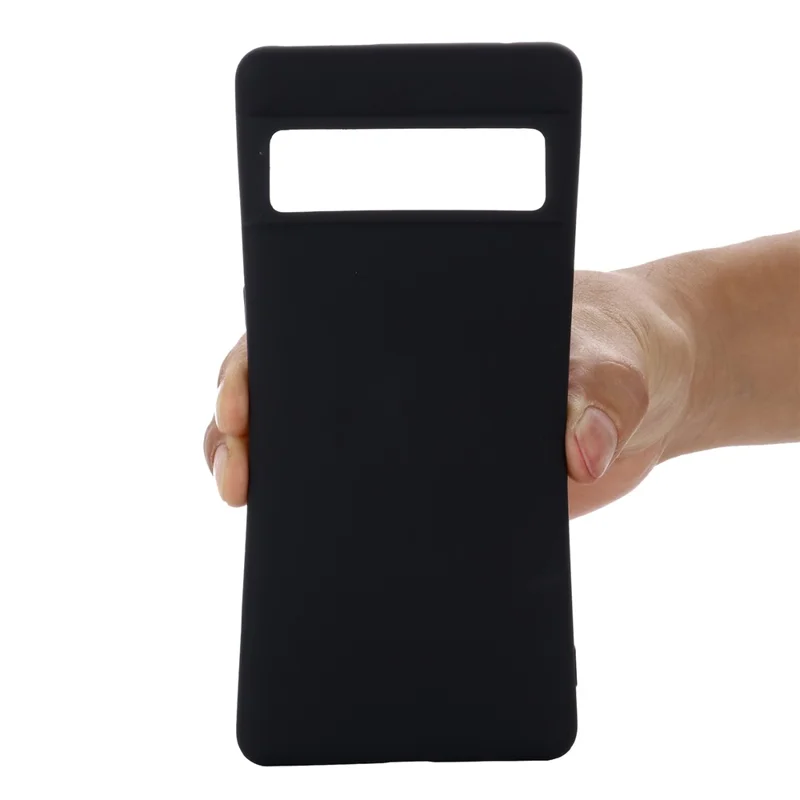 For Google Pixel 7 5G Liquid Silicone Case Soft Microfiber Lining Scratch-Resistant Precise Cut-Outs Shell with Strap - Black