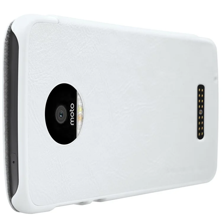 NILLKIN Qin Series Leather Card Holder Cover for Motorola Moto Z - White
