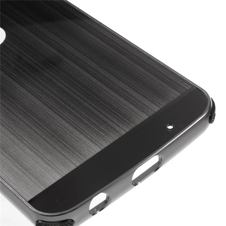 Sliding Metal Frame Brushed Drop-proof Hard Case for Motorola Moto Z Play - Black