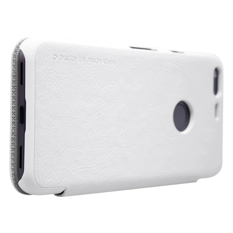 NILLKIN Qin Series for Google Pixel Smart Leather Mobile Casing with Card Slot - White
