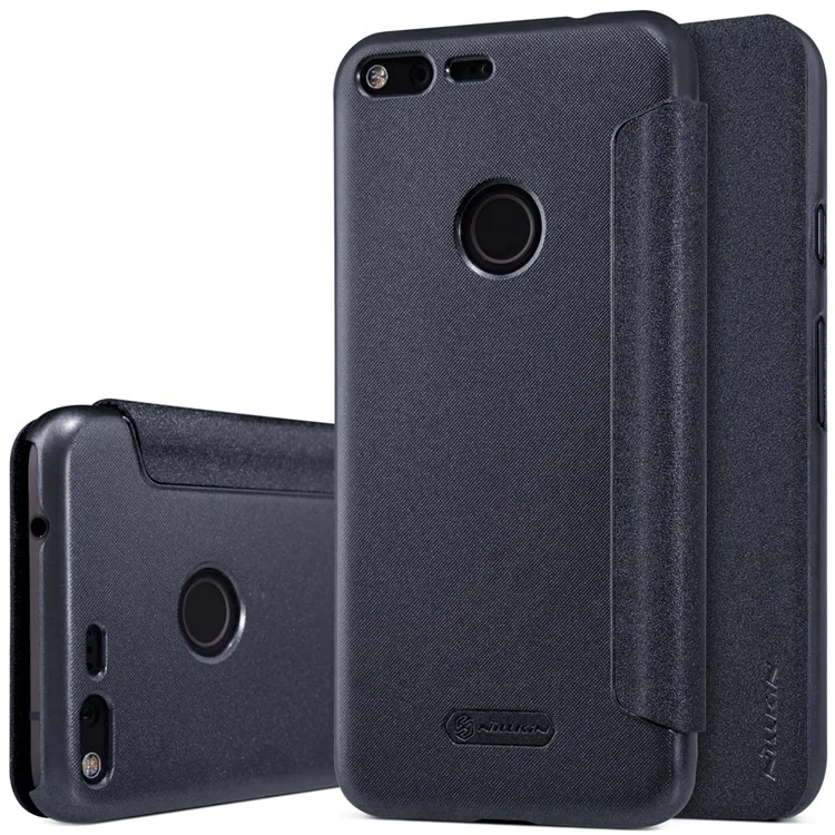 NILLKIN Sparkle Series Smart Leather Wake Sleep Case for Google Pixel XL - Black