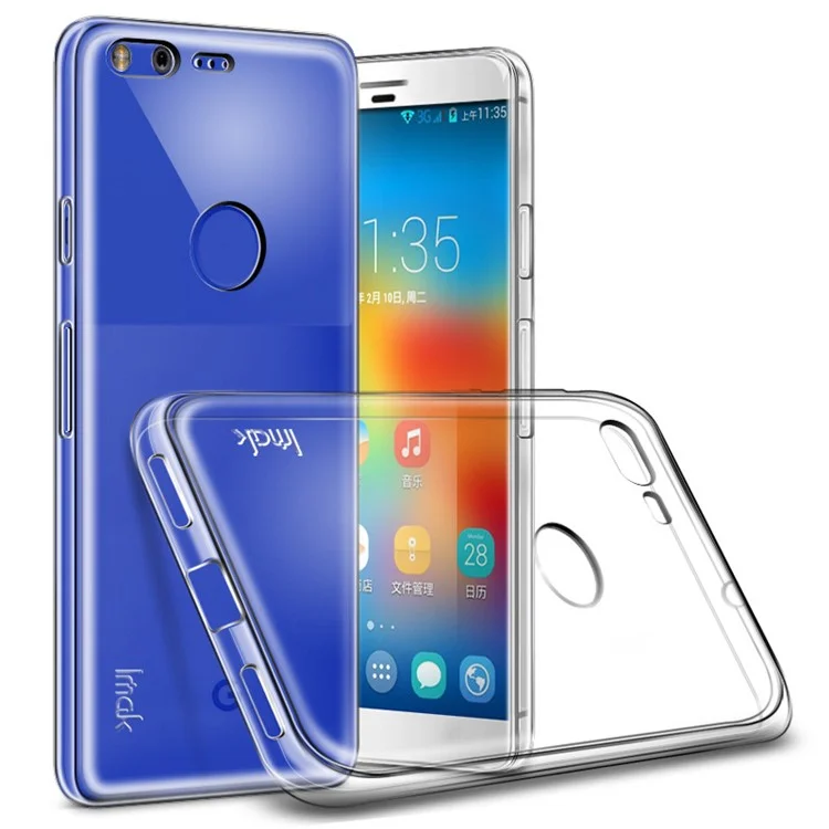 IMAK Glossy Clear TPU Mobile Phone Shell for Google Pixel XL + Screen Protector Film - Transparent