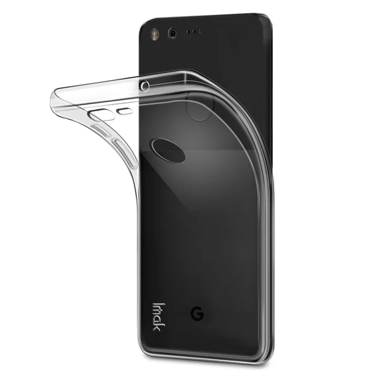 IMAK Glossy Clear TPU Mobile Phone Shell for Google Pixel XL + Screen Protector Film - Transparent