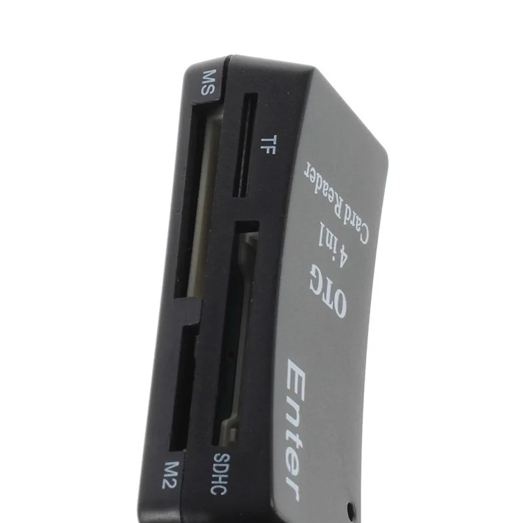 GT-129 4 in 1 USB2.0 to SD/ MS/ TF/ M2 Card Reader Connection Kit with OTG - Black