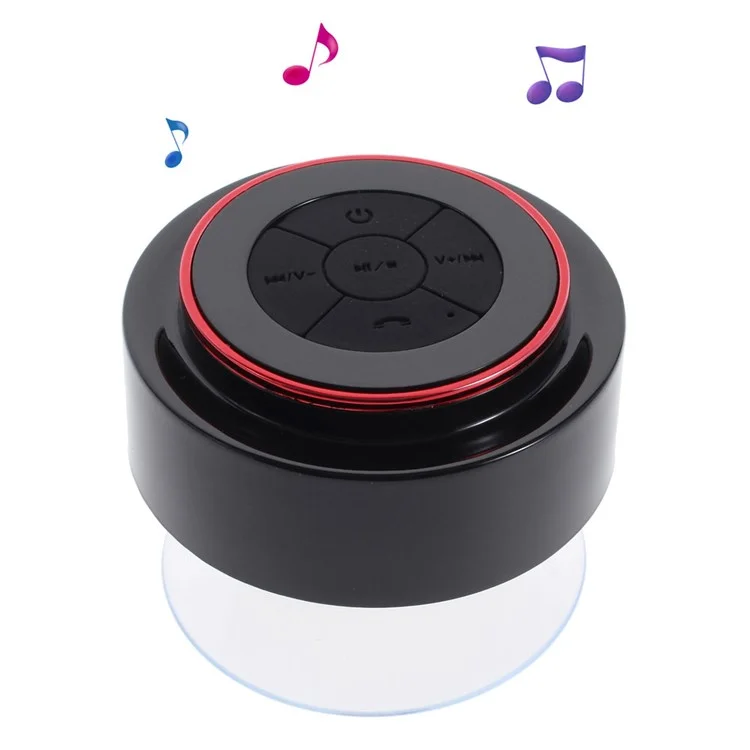 IP67 Waterproof Portable Handsfree Bluetooth Speaker with Suction Cup - Red