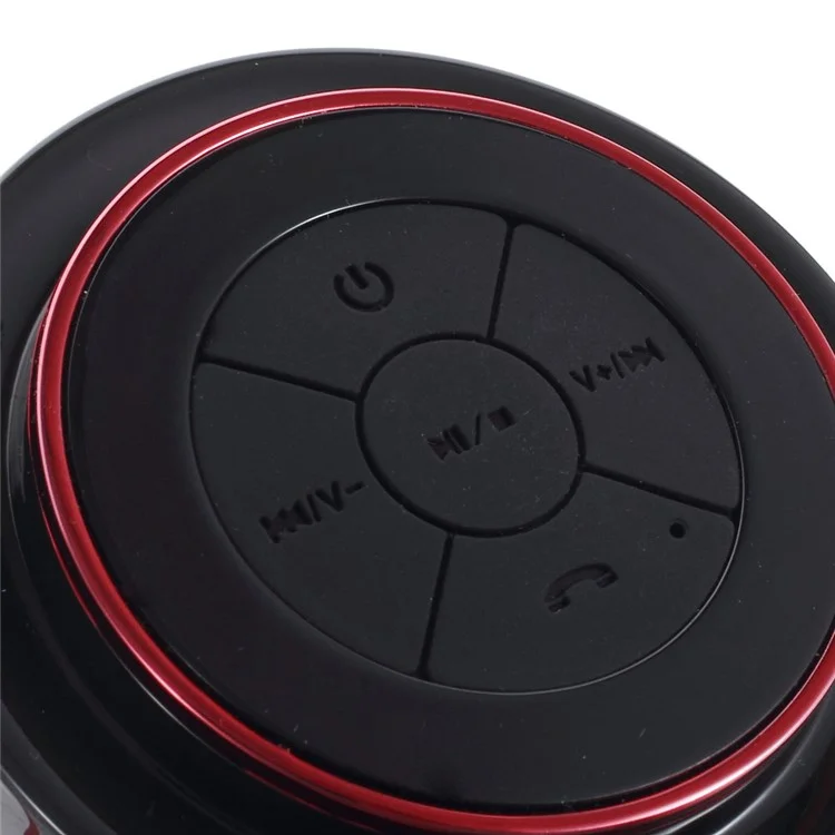 IP67 Waterproof Portable Handsfree Bluetooth Speaker with Suction Cup - Red