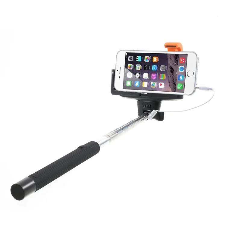 Black KJSTAR 3.5mm Audio Cable Handheld Extendable Monopod for iPhone Samsung HTC Sony etc (Z07-7)