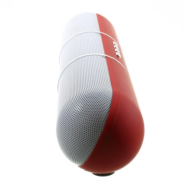 JHW-V318 Stereo Bluetooth Speaker with Colorful LED Support TF Card / Aux-input / FM - Red