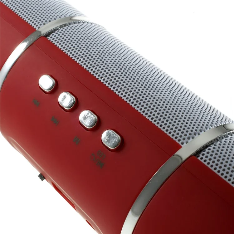 JHW-V318 Stereo Bluetooth Speaker with Colorful LED Support TF Card / Aux-input / FM - Red