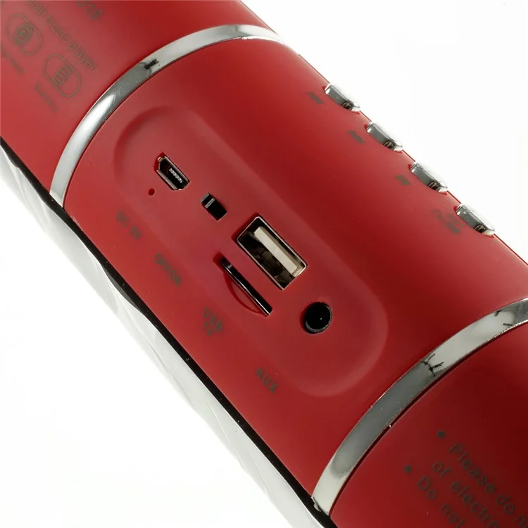 JHW-V318 Stereo Bluetooth Speaker with Colorful LED Support TF Card / Aux-input / FM - Red