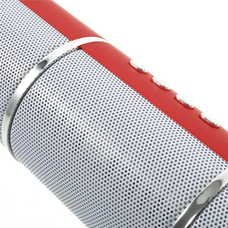 JHW-V318 Stereo Bluetooth Speaker with Colorful LED Support TF Card / Aux-input / FM - Red
