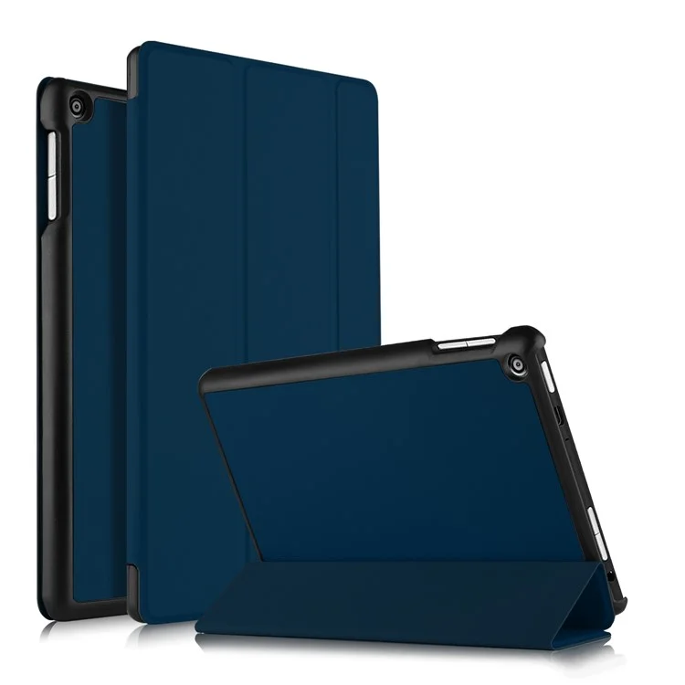 Tri-fold Stand PU Leather Smart Case for ASUS ZenPad 10 (Z301ML) - Dark Blue