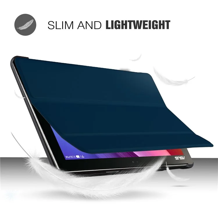 Tri-fold Stand PU Leather Smart Case for ASUS ZenPad 10 (Z301ML) - Dark Blue