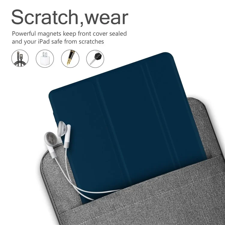 Tri-fold Stand PU Leather Smart Case for ASUS ZenPad 10 (Z301ML) - Dark Blue