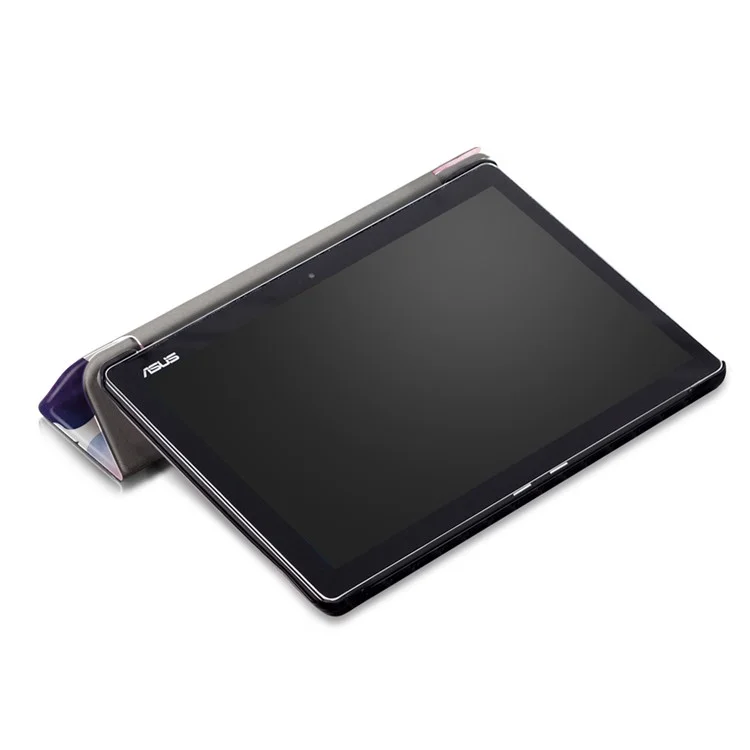 Pattern Printing Foldable Tri-fold Stand Leather Tablet Folio Shell for Asus Zenpad 10 Z301MFL - Colorized Checks