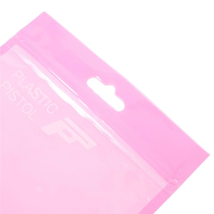 100Pcs Plastic Zip Top Pink Package Bags - Pink