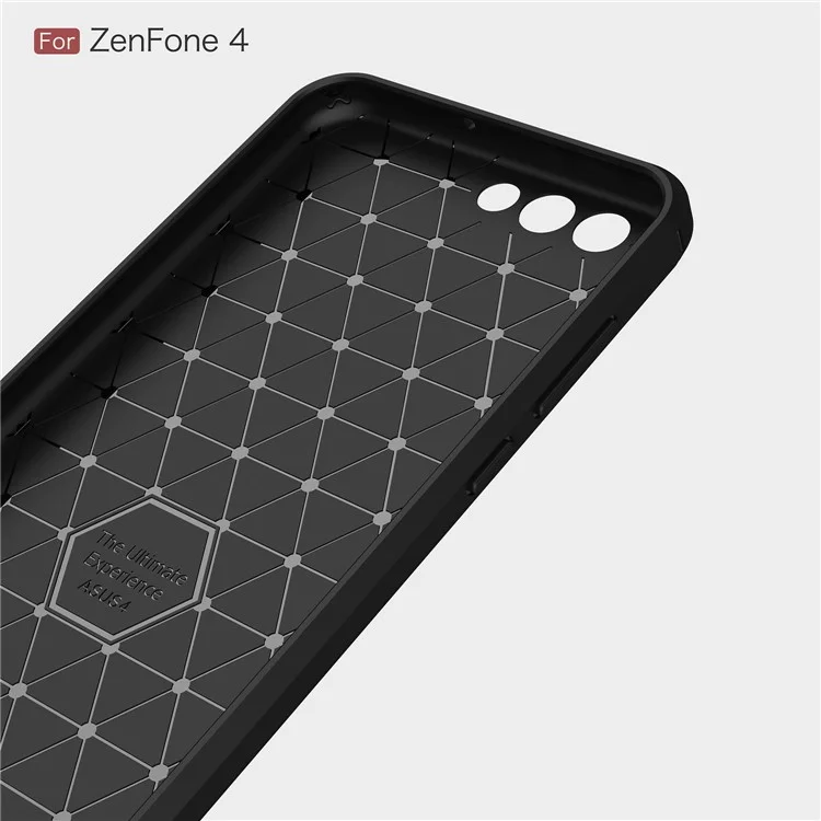 Carbon Fiber Texture Brushed TPU Mobile Phone Case for Asus ZenFone 4 ZE554KL - Black