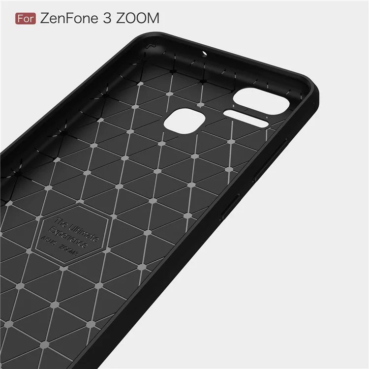 Carbon Fiber Texture Brushed TPU Mobile Phone Case for Asus ZenFone 3 Zoom ZE553KL - Black