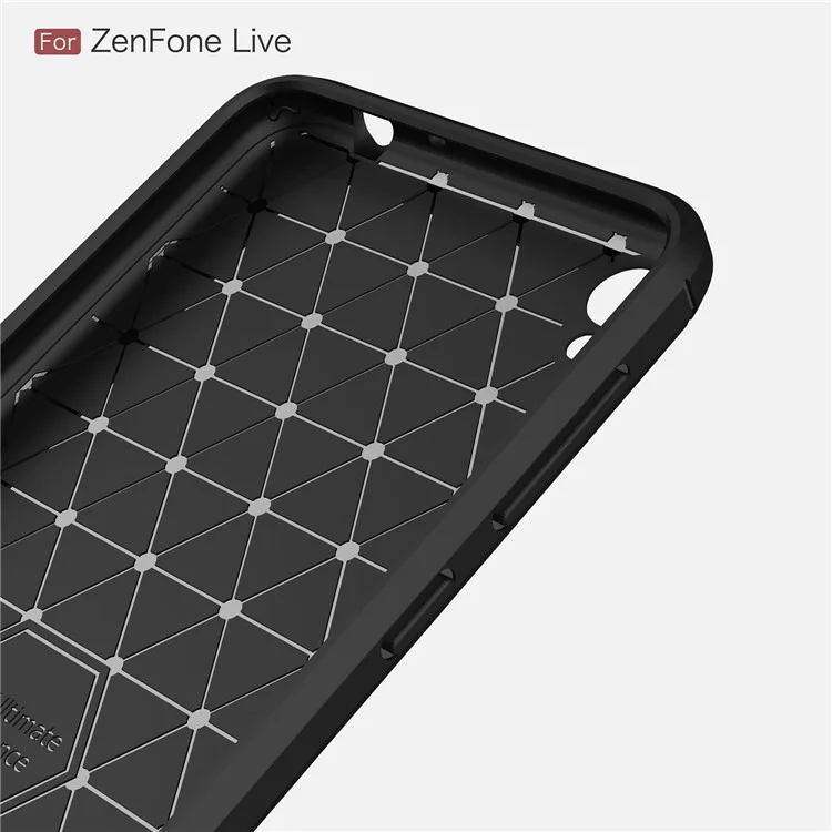 Carbon Fiber Texture Brushed TPU Case Cover for Asus Zenfone Live ZB501KL - Black