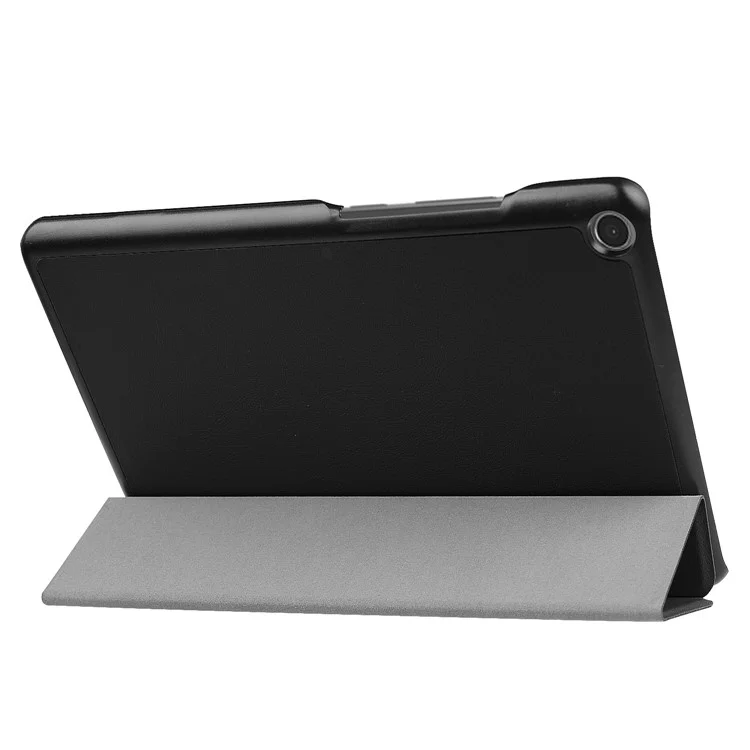 Tri-fold Leather Stand Tablet Case for Asus Zenpad Z8s ZT582KL - Black