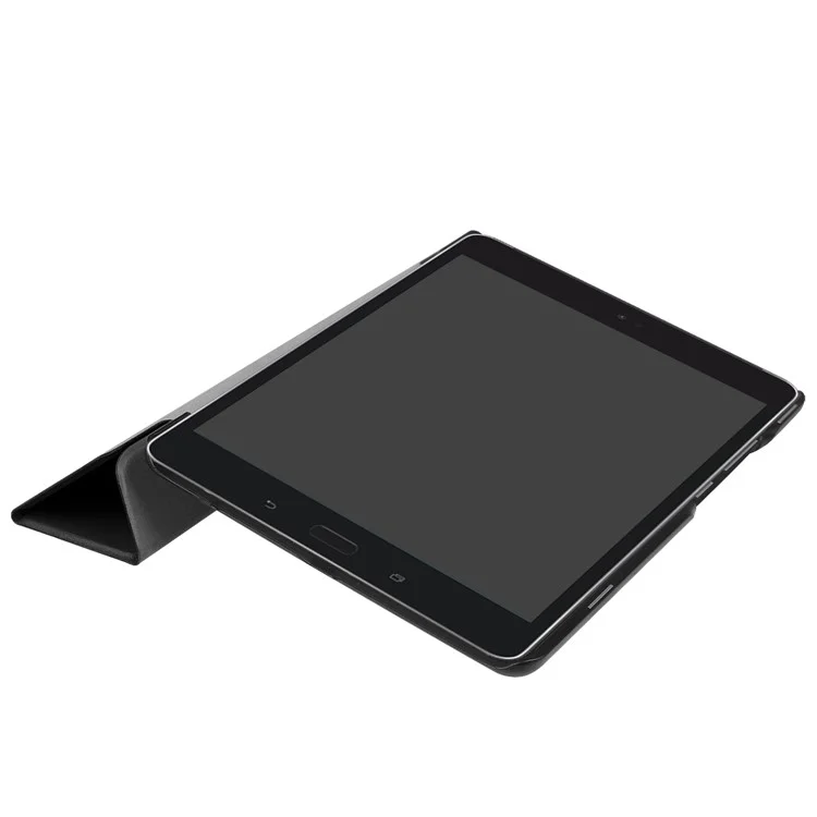Tri-fold Leather Stand Tablet Case for Asus Zenpad Z8s ZT582KL - Black