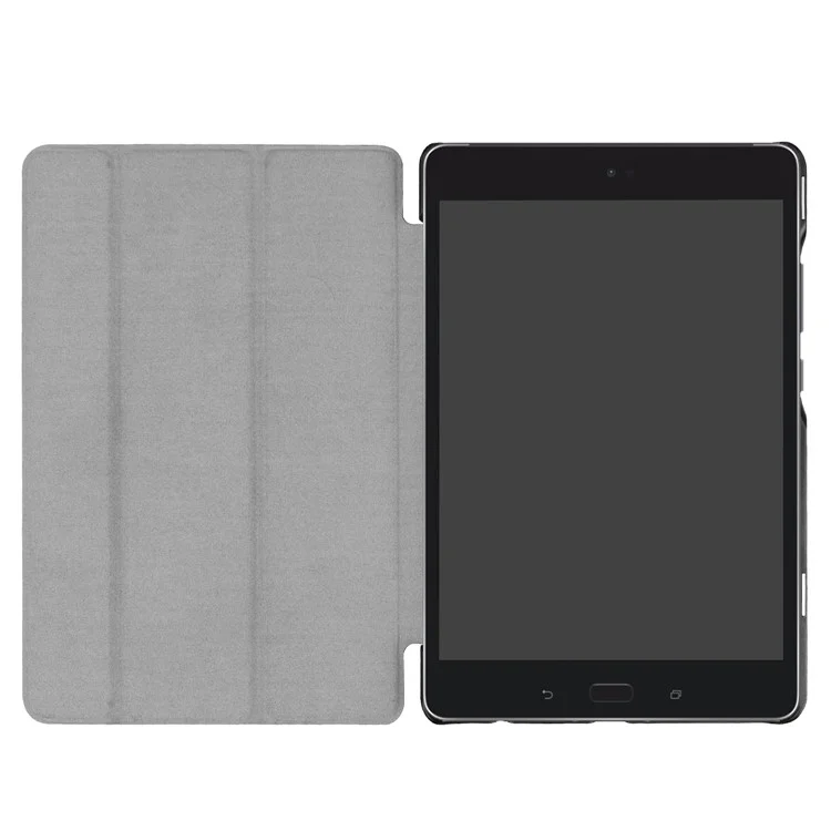Tri-fold Leather Stand Tablet Case for Asus Zenpad Z8s ZT582KL - Black