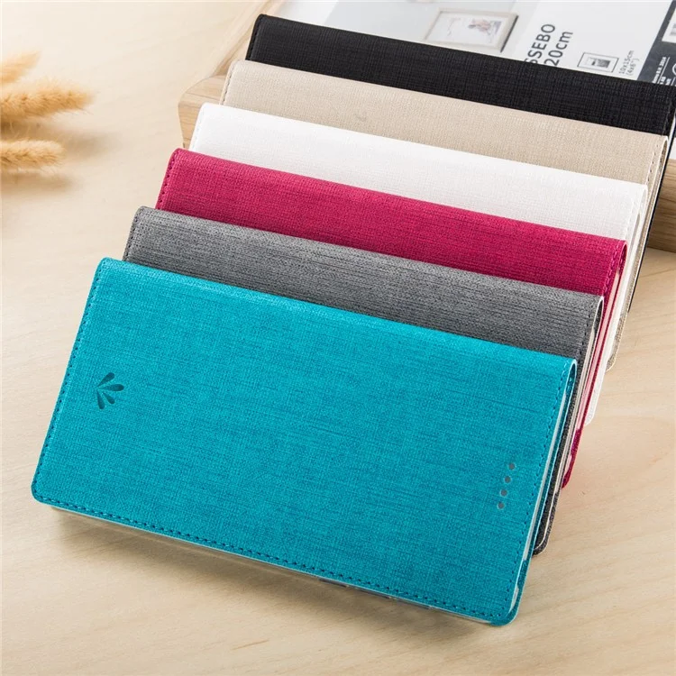 VILI DMX Style Cross Texture Card Holder Leather Case Cover for Asus ZenFone 4 Max (ZC554KL) / 4 Max Pro (ZC554KL) / 4 Max Plus (ZC554KL) - Gold