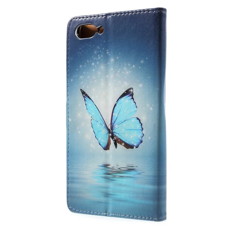 Pattern Printing Stand Wallet Leather Cell Phone Cover for Asus ZenFone 4 Max / 4 Max Pro / 4 Max Plus (ZC554KL) - Blue Butterfly