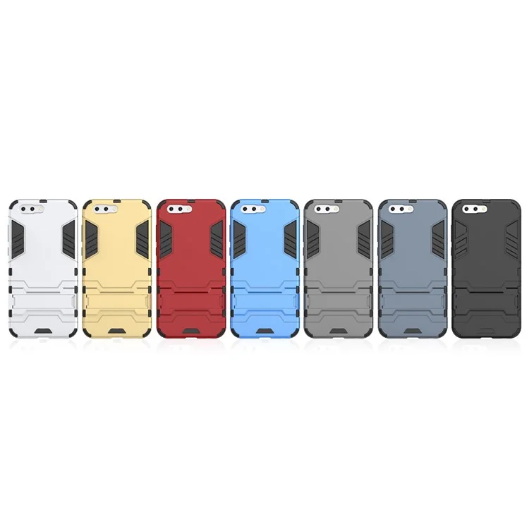 Shockproof PC + TPU Hybrid Kickstand Phone Case for Asus ZenFone 4 (ZE554KL) - Black