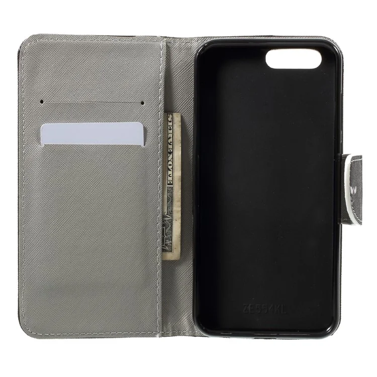 Pattern Printing Stand Wallet Leather Case for Asus ZenFone 4 (ZE554KL) - Do Not Touch My Phone