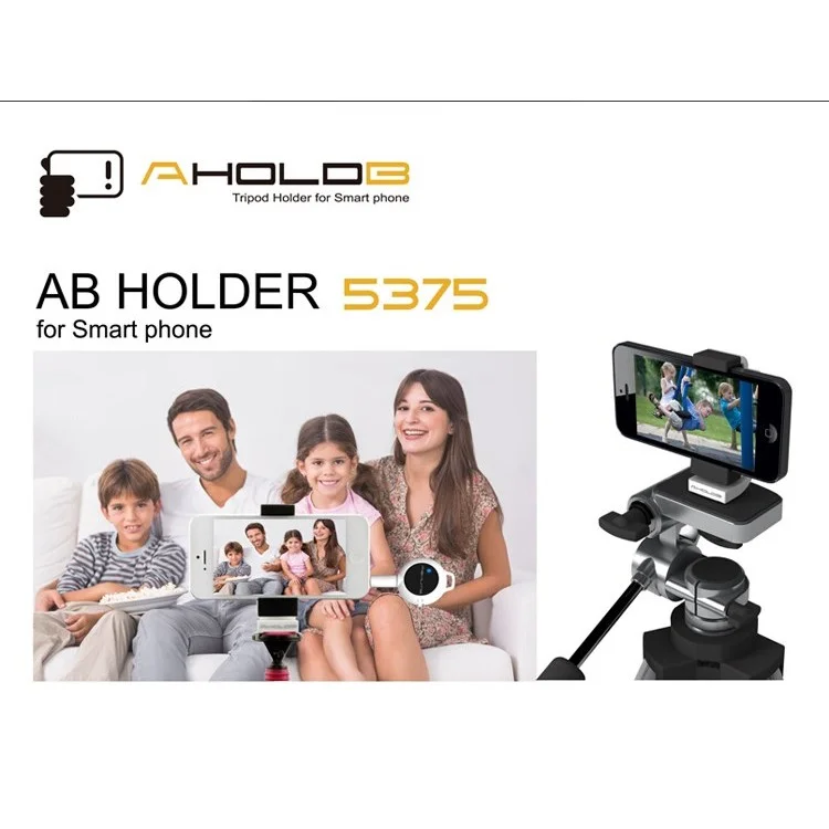 5375 ASHUTB 360 Degree Swivel AB Holder for iPhone Samsung etc with 1/4 Inch Screw Interface - White