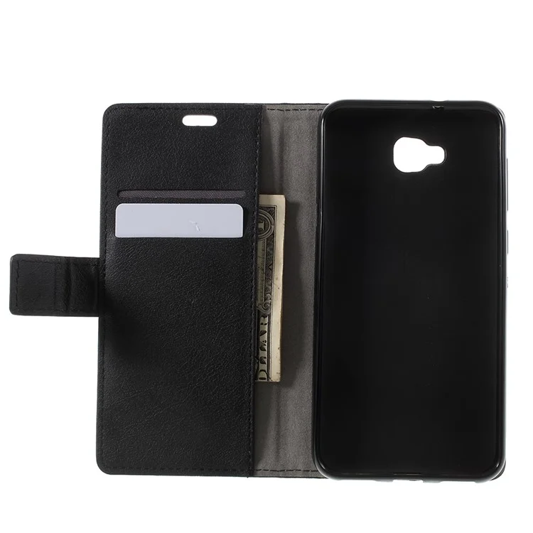 PU Leather Wallet Stand Phone Case for Asus ZenFone 4 Selfie ZD553KL/ 4 Selfie ZB553KL/ 4 Selfie Lite ZB553KL - Black